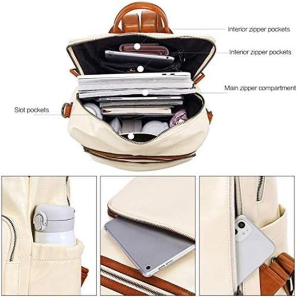 Backpack Purse for Women Leather Designer Travel Large Ladies Shoulder Bag main image 6
